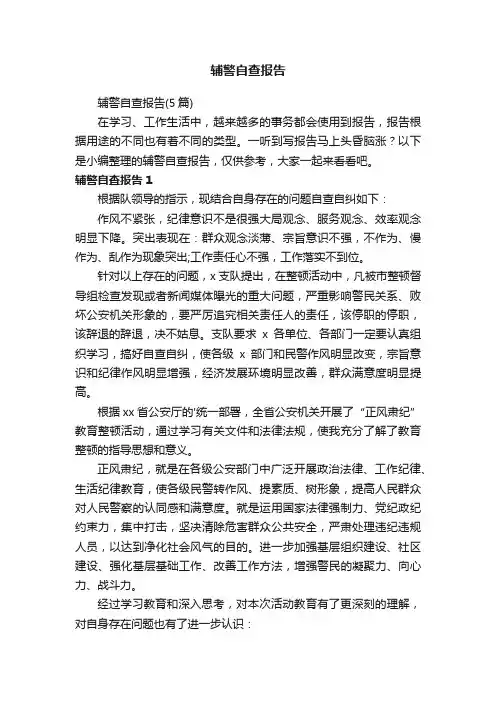 辅警自查报告