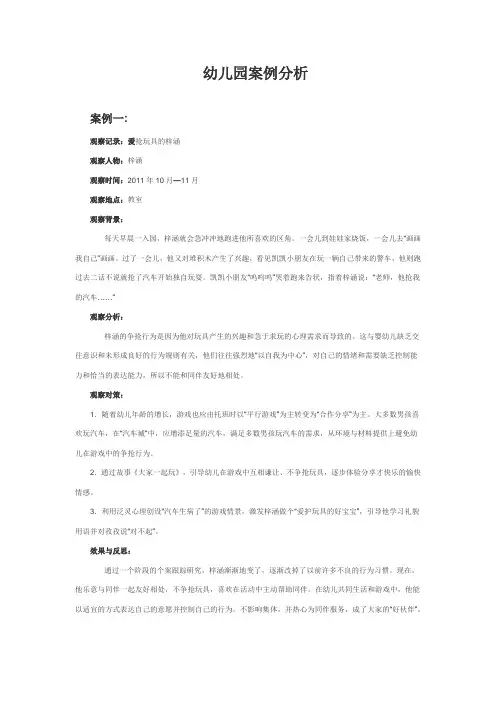 幼儿园案例分析 3