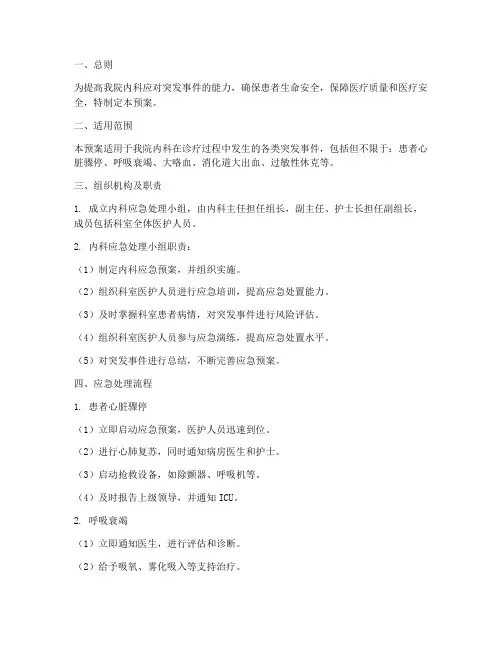 内科应急处理预案
