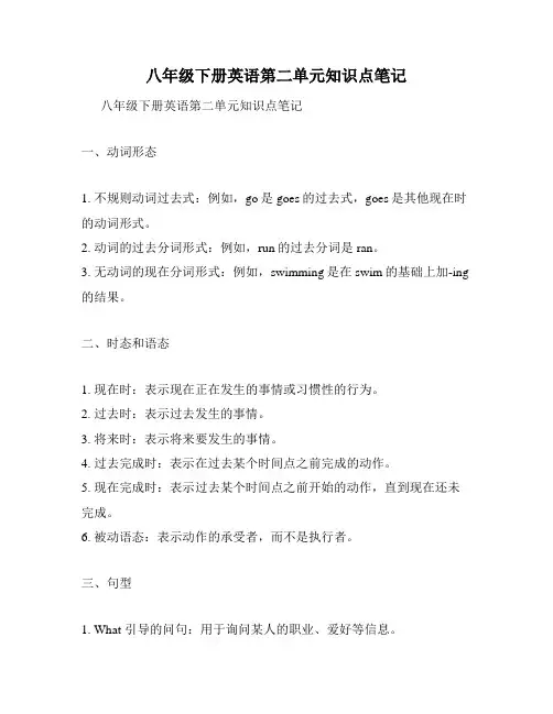 八年级下册英语第二单元知识点笔记