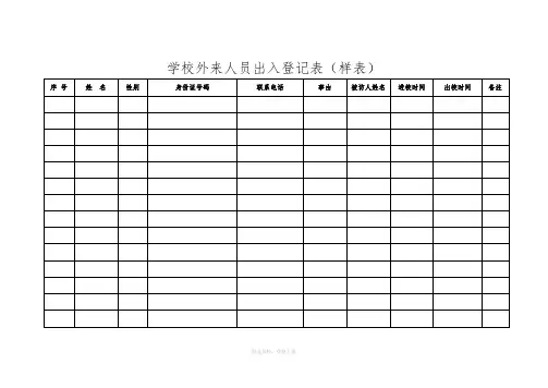 学校外来人员出入登记表