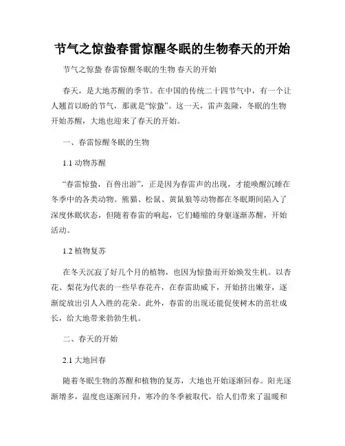 节气之惊蛰春雷惊醒冬眠的生物春天的开始