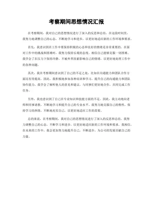 考察期间思想情况汇报