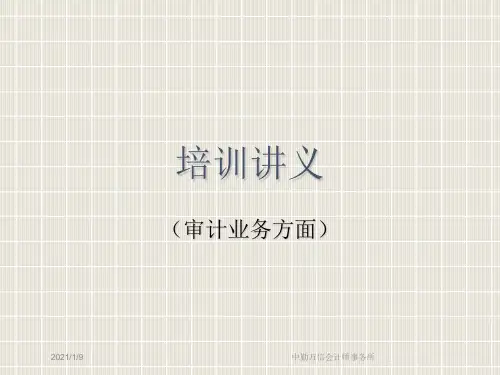 会计师事务所审计业务培训讲义.