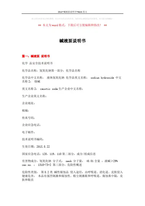 2018-碱液泵说明书-word范文 (18页)