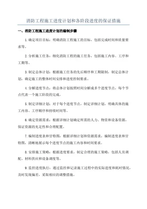 消防工程施工进度计划和各阶段进度的保证措施