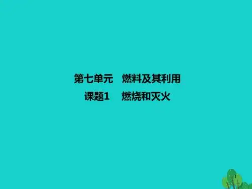 人教版九年级化学上册第7单元《燃料及其利用》课题1    燃烧和灭火.ppt