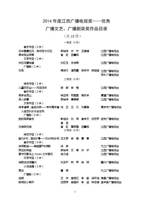 2013年江西广播电视奖