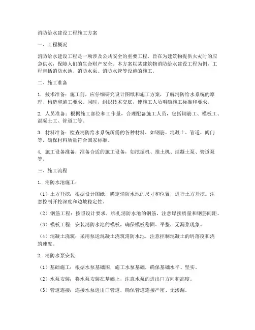 消防给水建设工程施工方案
