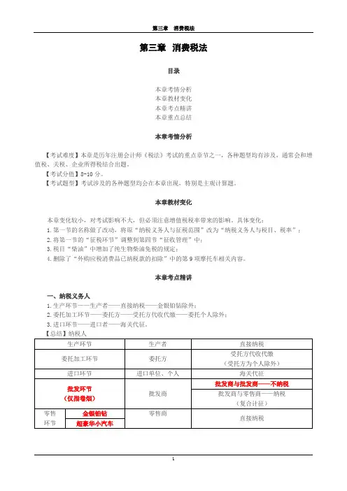 cpa注会税法消费税法讲义