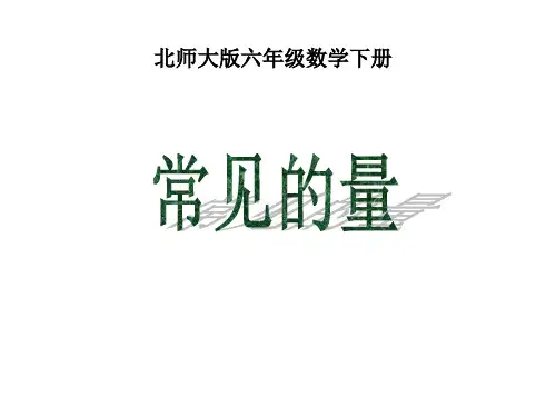 北师大版六年级下册常见的量复习课件1