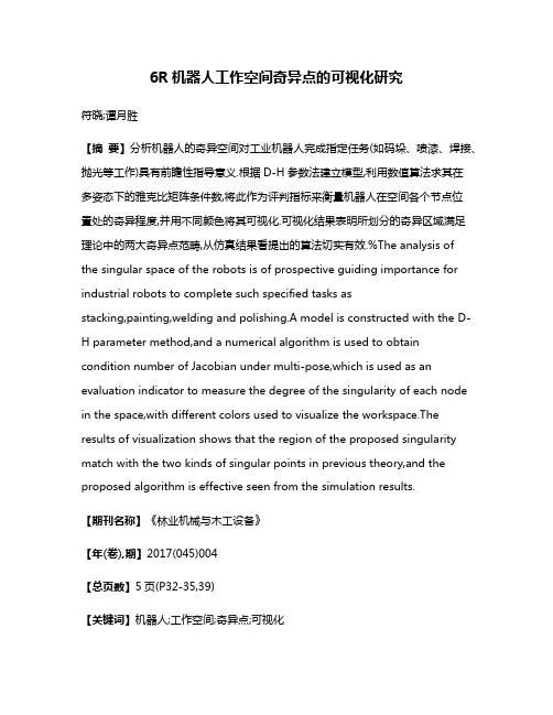 6R机器人工作空间奇异点的可视化研究