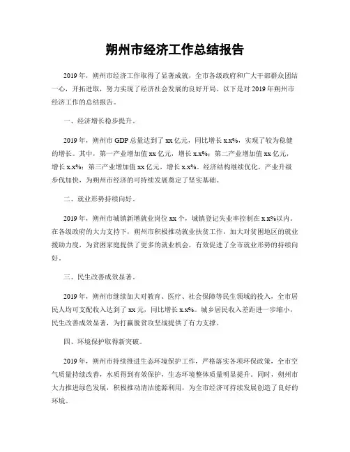 朔州市经济工作总结报告