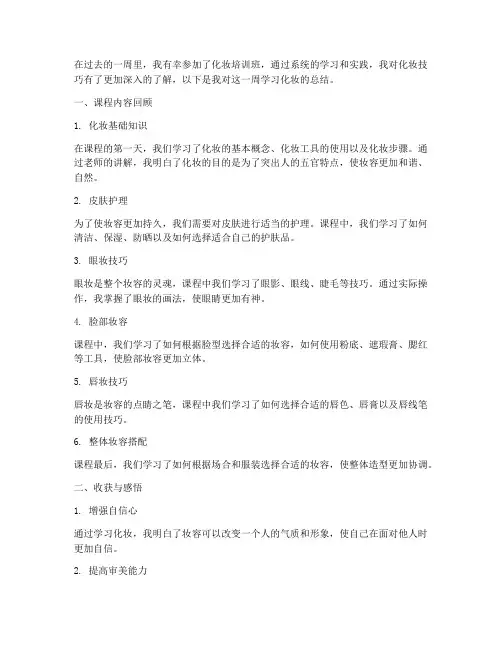 学习化妆周总结范文