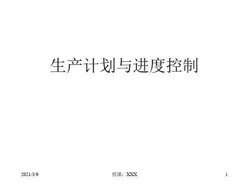 生产计划与进度控制PPT课件