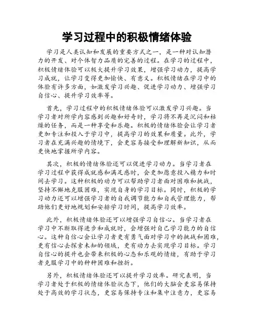 学习过程中的积极情绪体验