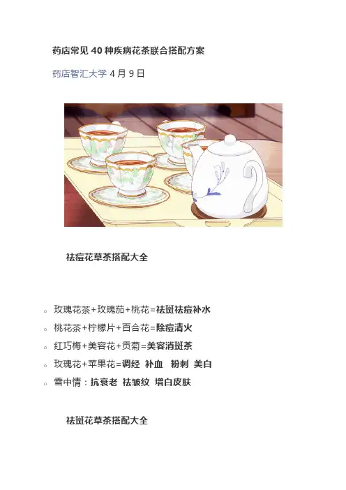 药店常见40种疾病花茶联合搭配方案