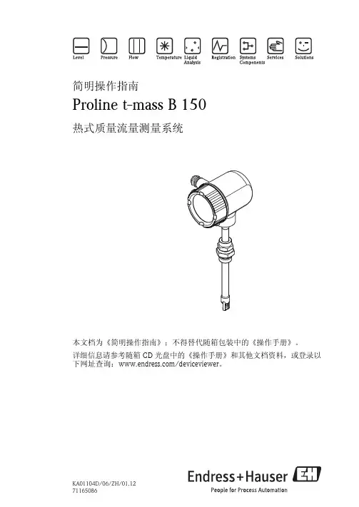 KA01104DZH Proline t-mass B 150 质量流量计简明操作指南