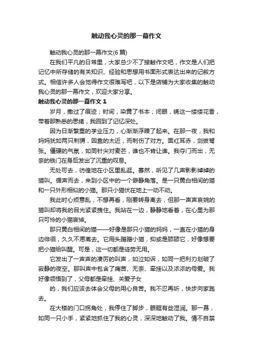 触动我心灵的那一幕作文