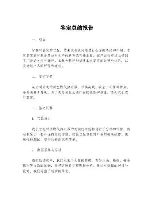 鉴定总结报告