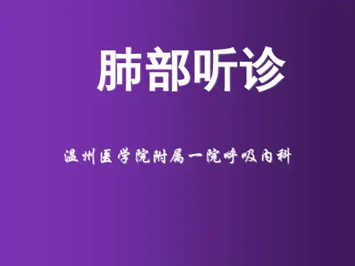 肺部听诊 PPT精品课件