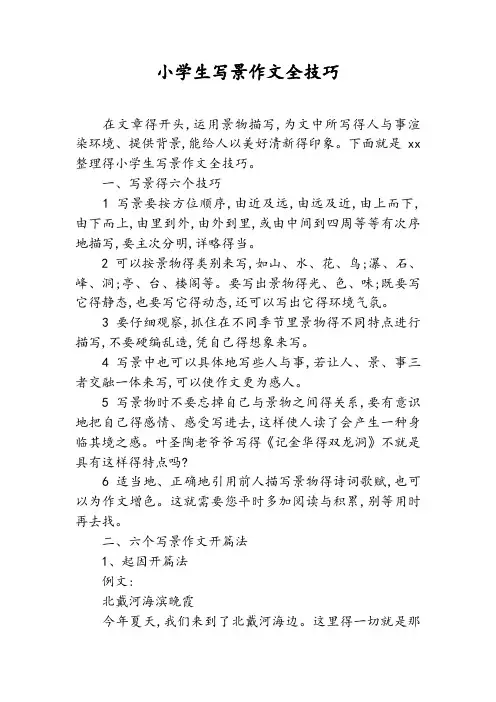 小学生写景作文全技巧