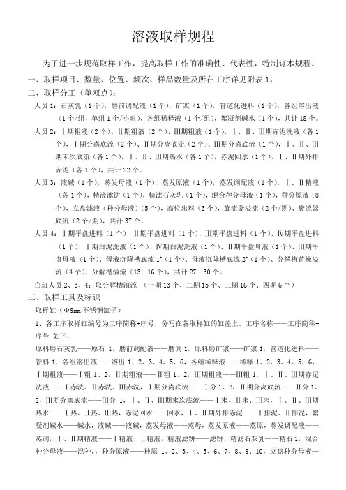 溶液取样规程
