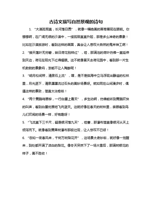古诗文描写自然景观的诗句