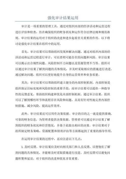 强化审计结果运用
