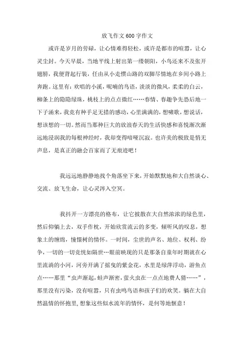放飞作文600字作文