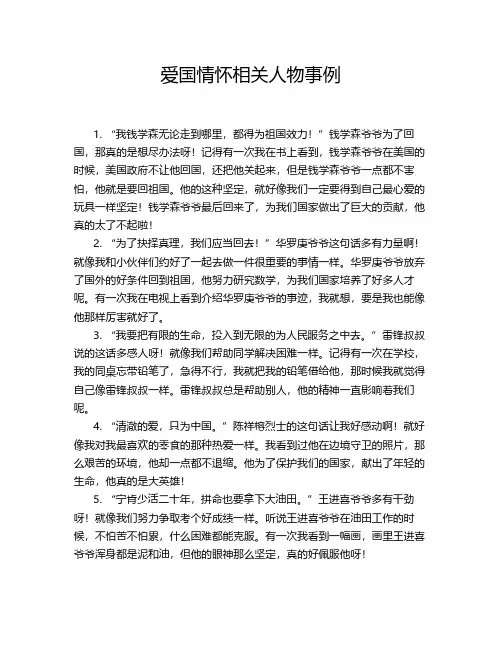 爱国情怀相关人物事例