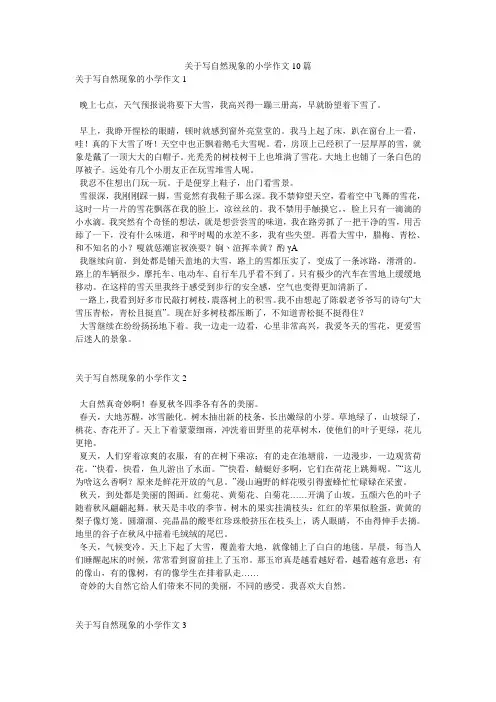 关于写自然现象的小学作文10篇