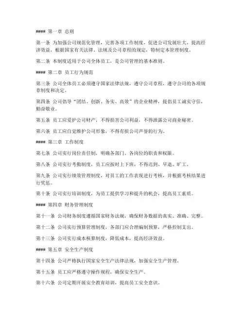 铁塔公司管理制度全套