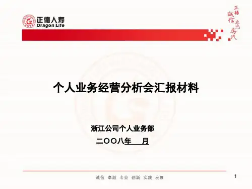 人寿保险月经营分析会材料模板.pptx