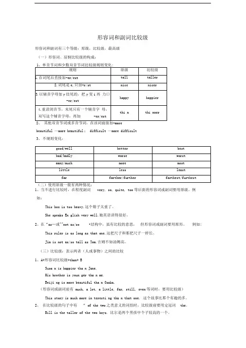 形容词比较级知识讲解及练习(含答案)