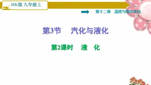 沪科版九年级物理上册12.3.2   液 化