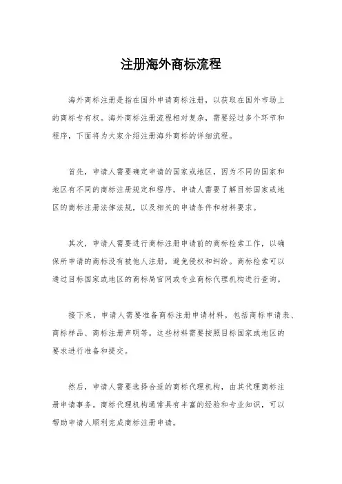 注册海外商标流程