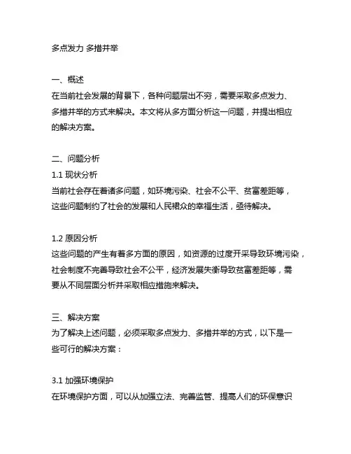 多点发力 多措并举 词语 公文