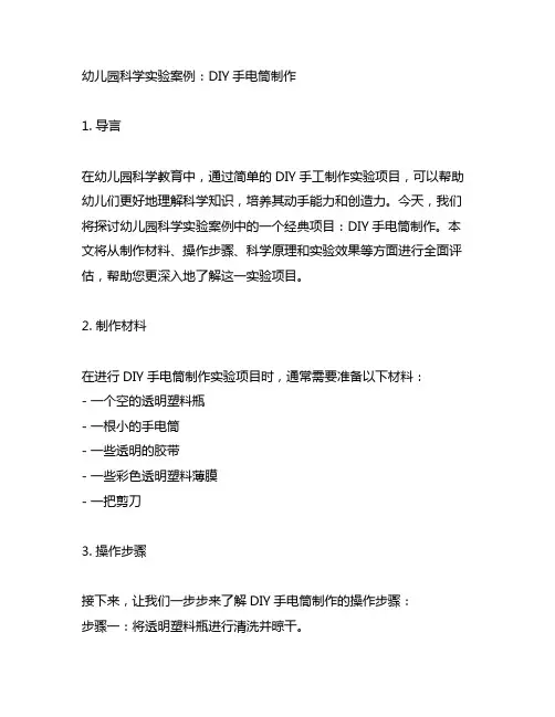 幼儿园科学实验案例：DIY手电筒制作