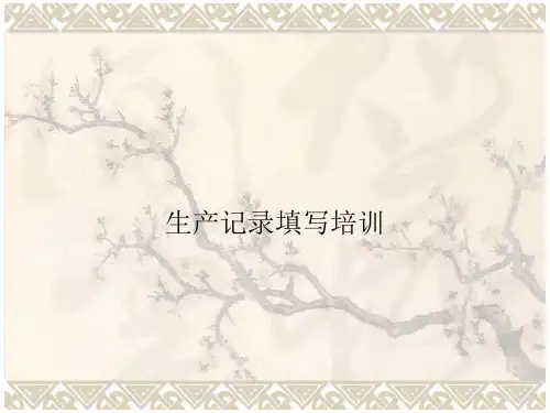 批生产记录书写规范
