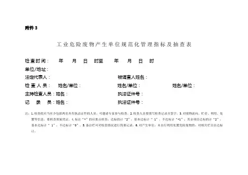危废检查表