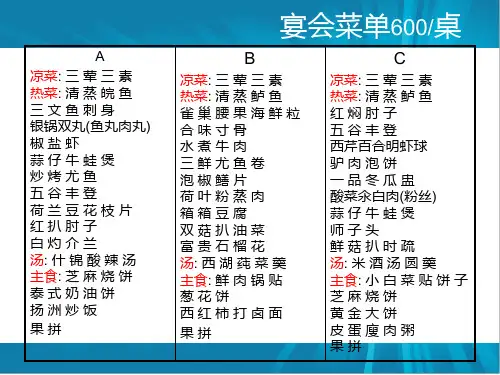 宴会菜单600