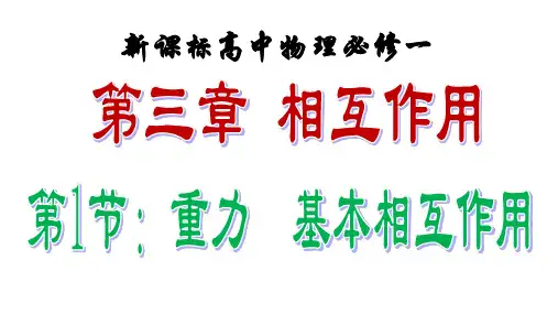 人教版高中物理《第三章相互作用》PPT优秀课件