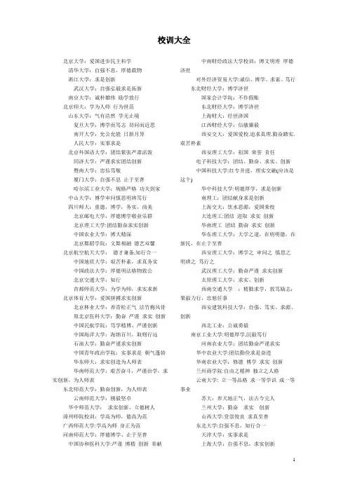 校训大全-校训汇总
