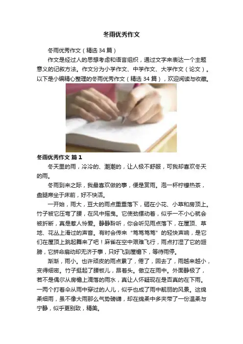 冬雨优秀作文