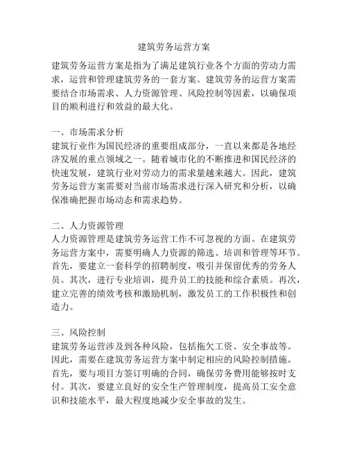建筑劳务运营方案