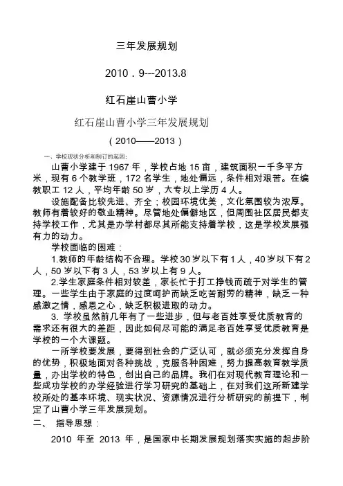 小学三年发展规划