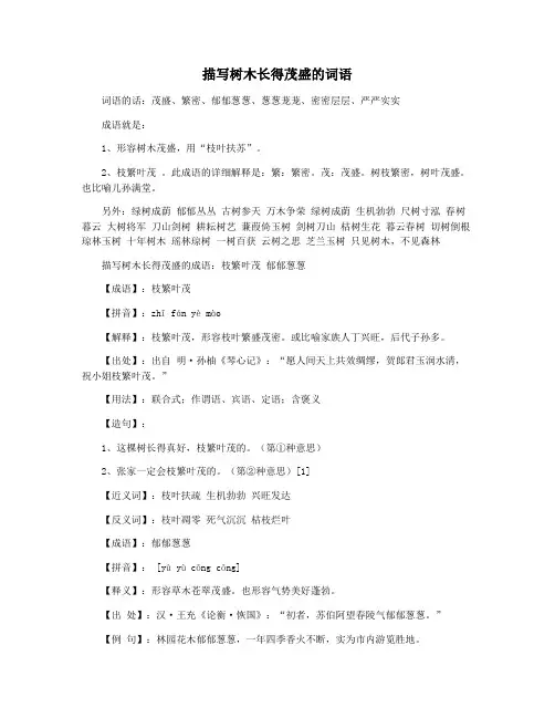描写树木长得茂盛的词语
