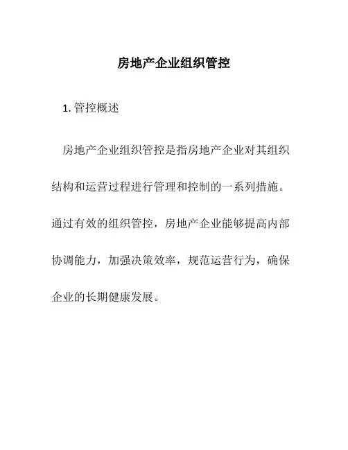 房地产企业组织管控