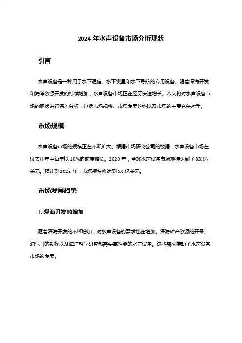 2024年水声设备市场分析现状